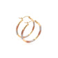 14k Tri-Color Textured Hoop Earrings (2x22mm)Monde Trend