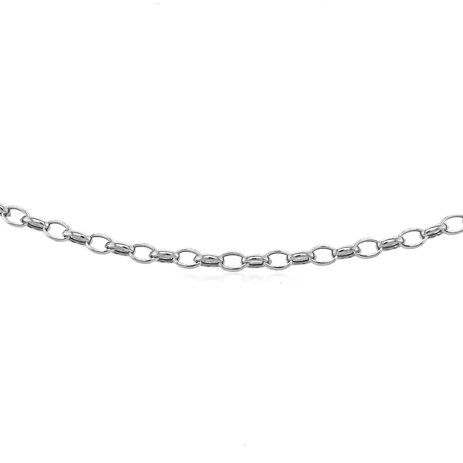 3.2mm 14k White Gold Oval Rolo Chain (3.20 mm) RCJ