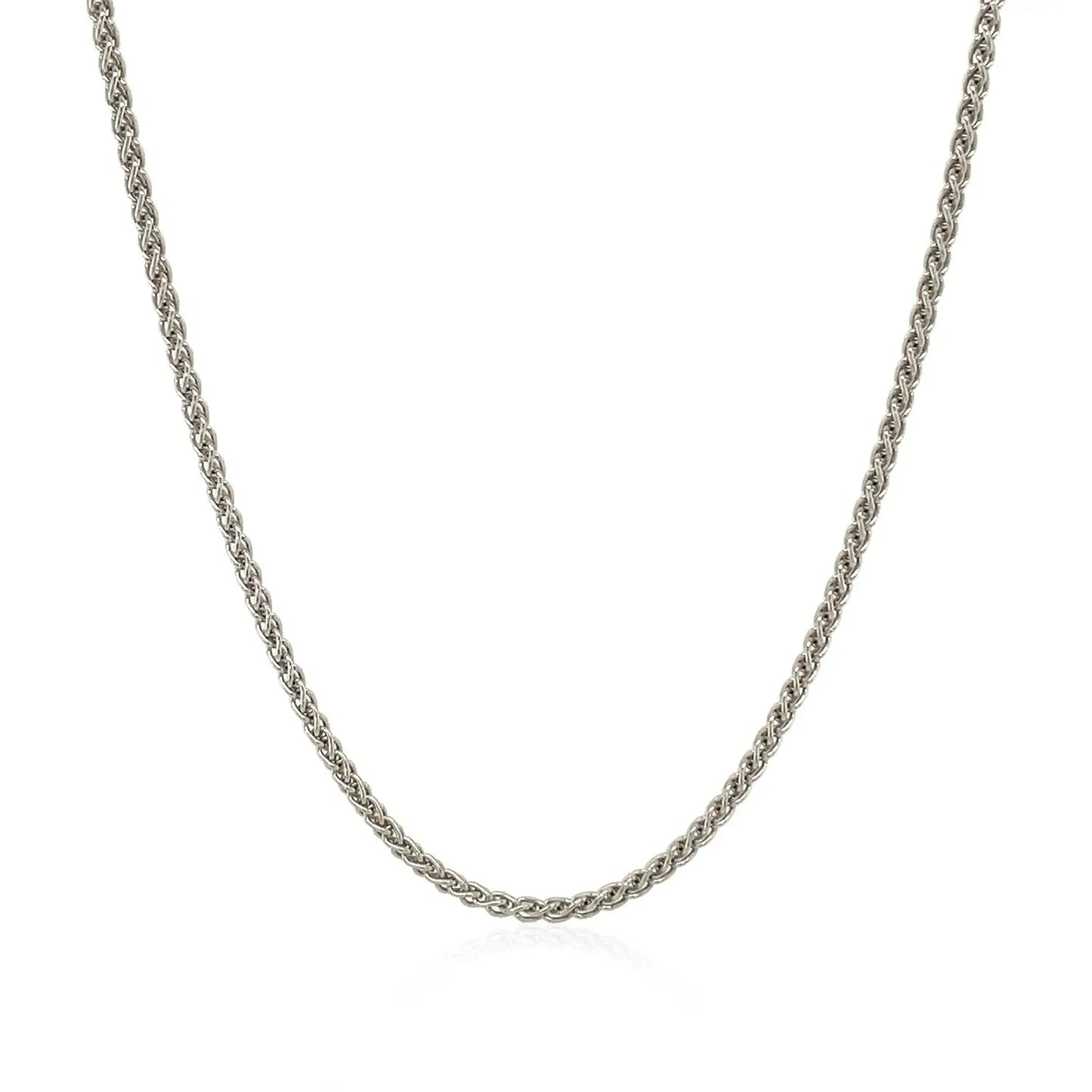 Sterling Silver Rhodium Plated Wheat Chain (1.30 mm) RCJ