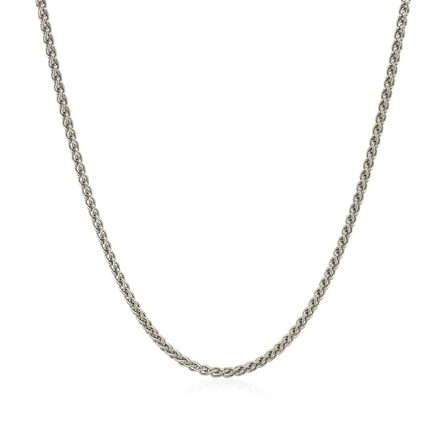 Sterling Silver Rhodium Plated Wheat Chain (1.30 mm) RCJ