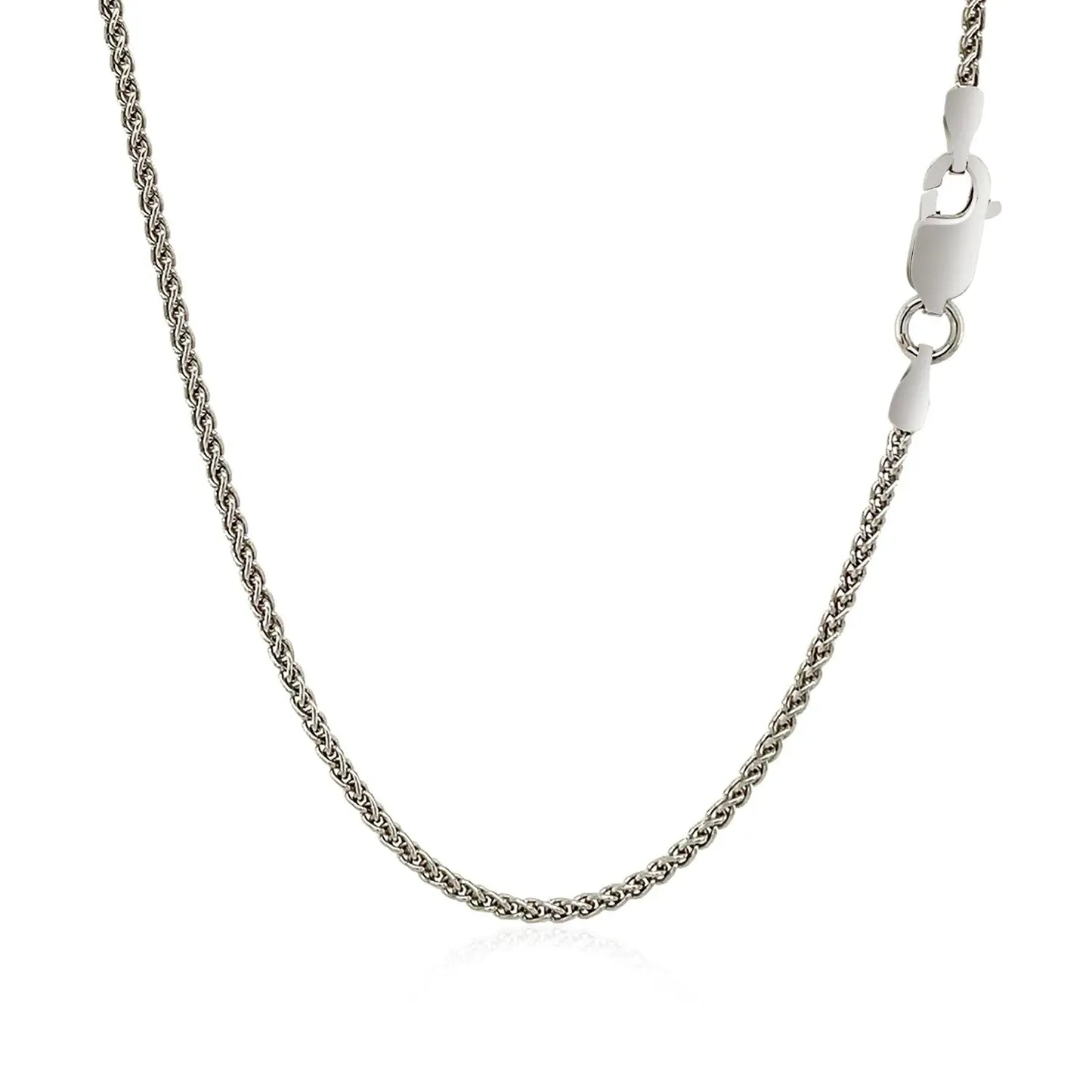 Sterling Silver Rhodium Plated Wheat Chain (1.30 mm) RCJ