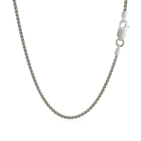 Sterling Silver Rhodium Plated Wheat Chain (1.30 mm) RCJ