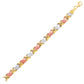 14k Tri-Color Gold Fancy Satin Heart Line Bracelet (6.35 mm)Monde Trend