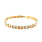 14k Tri-Color Gold Fancy Satin Heart Line Bracelet (6.35 mm)Monde Trend