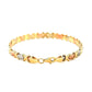 14k Tri-Color Gold Fancy Satin Heart Line Bracelet (6.35 mm)Monde Trend