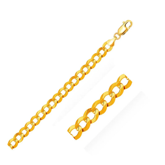 14k Yellow Gold Solid Curb Bracelet (10.00 mm) RCJ