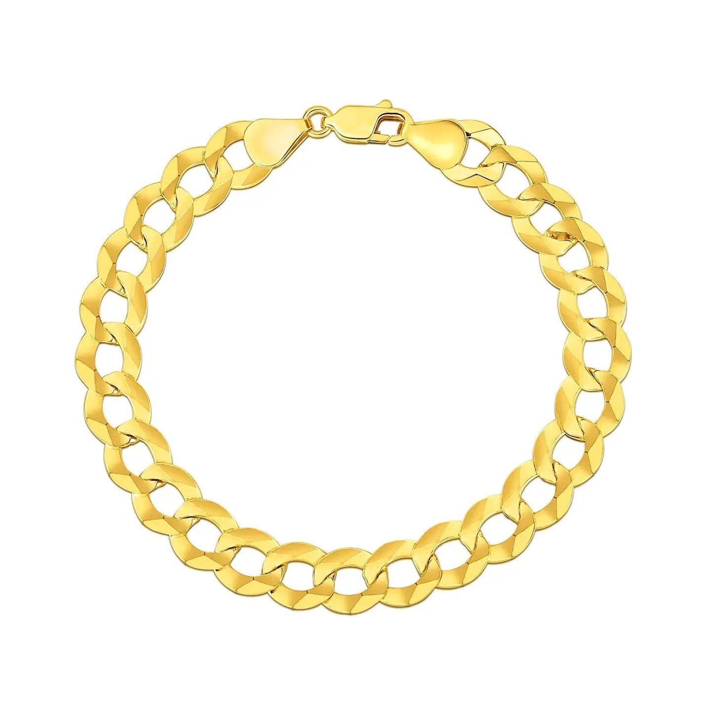 14k Yellow Gold Solid Curb Bracelet (10.00 mm) RCJ