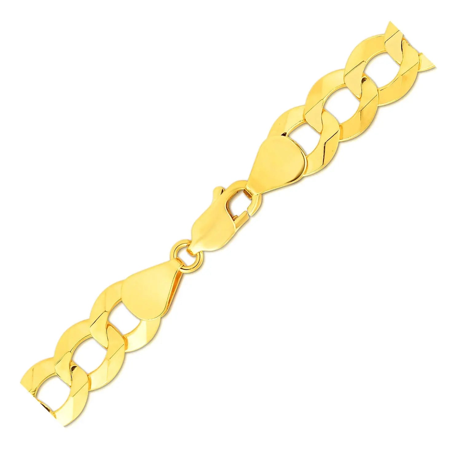 14k Yellow Gold Solid Curb Bracelet (10.00 mm) RCJ