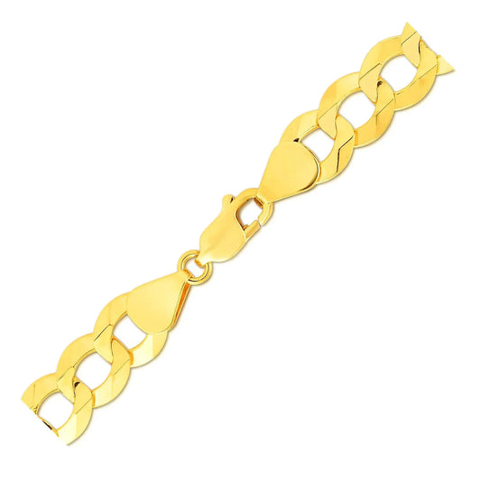 14k Yellow Gold Solid Curb Bracelet (10.00 mm) RCJ