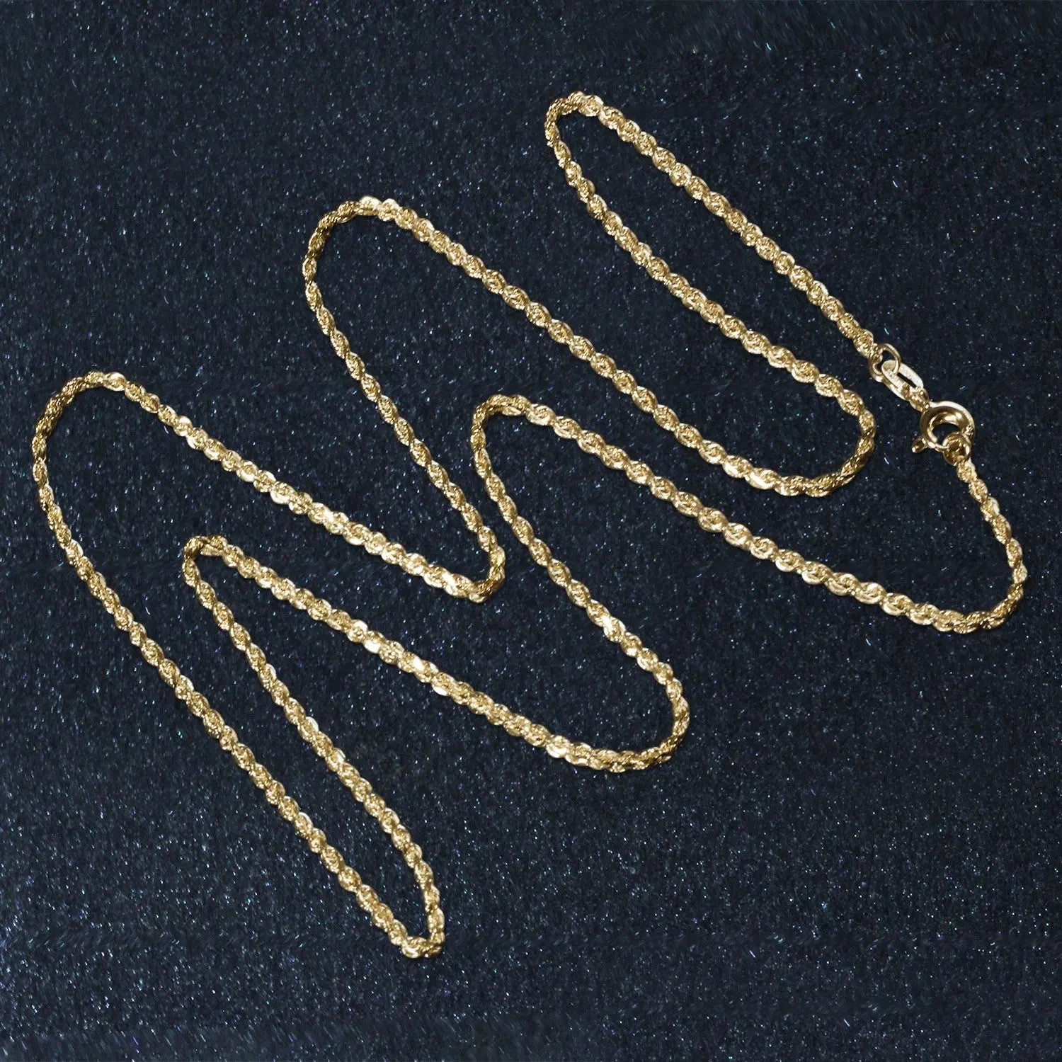 10k Yellow Gold Solid Diamond Cut Rope Chain (1.40 mm)Monde Trend