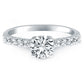 14k White Gold Shared Prong Diamond Band Accent Engagement Ring RCJ