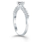 14k White Gold Shared Prong Diamond Band Accent Engagement Ring RCJ