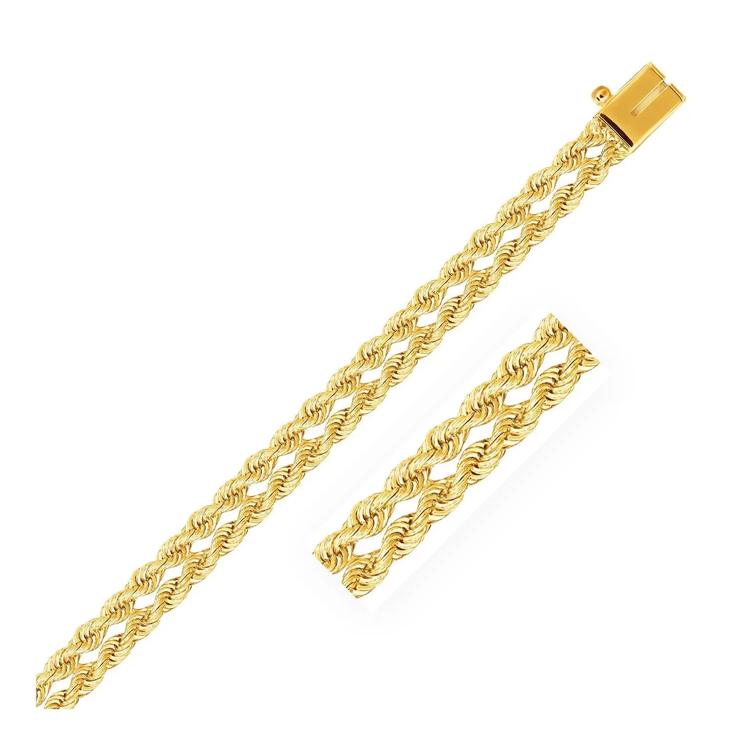 14k Yellow Gold Dual Row Rope Bracelet  (4.80 mm) RCJ