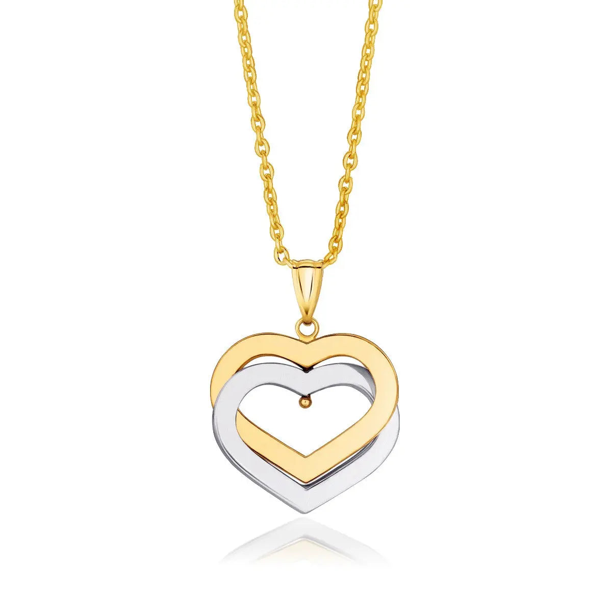 14k Two-Tone Gold Intertwined Hearts PendantMonde Trend