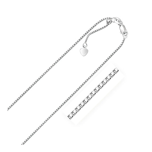 Sterling Silver 1.4mm Adjustable Box Chain (1.40 mm) RCJ