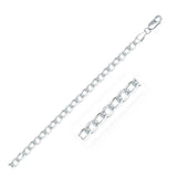 Rhodium Plated Sterling Silver Curb Style Chain (4.70 mm) RCJ