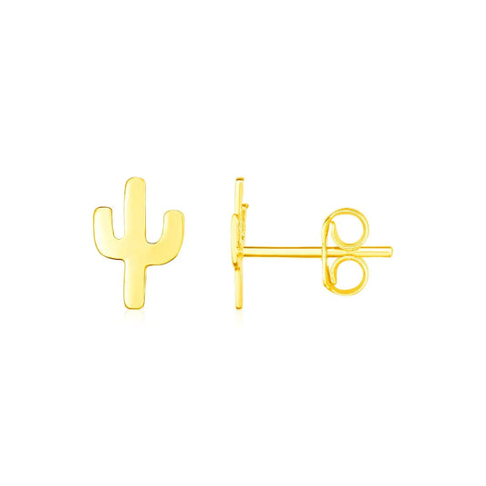 14K Yellow Gold Petite Cactus Earrings RCJ