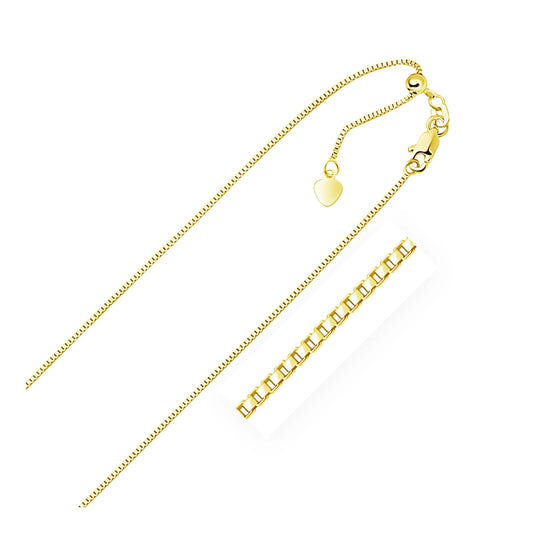 10k Yellow Gold Adjustable Box Chain (0.85 mm)Monde Trend