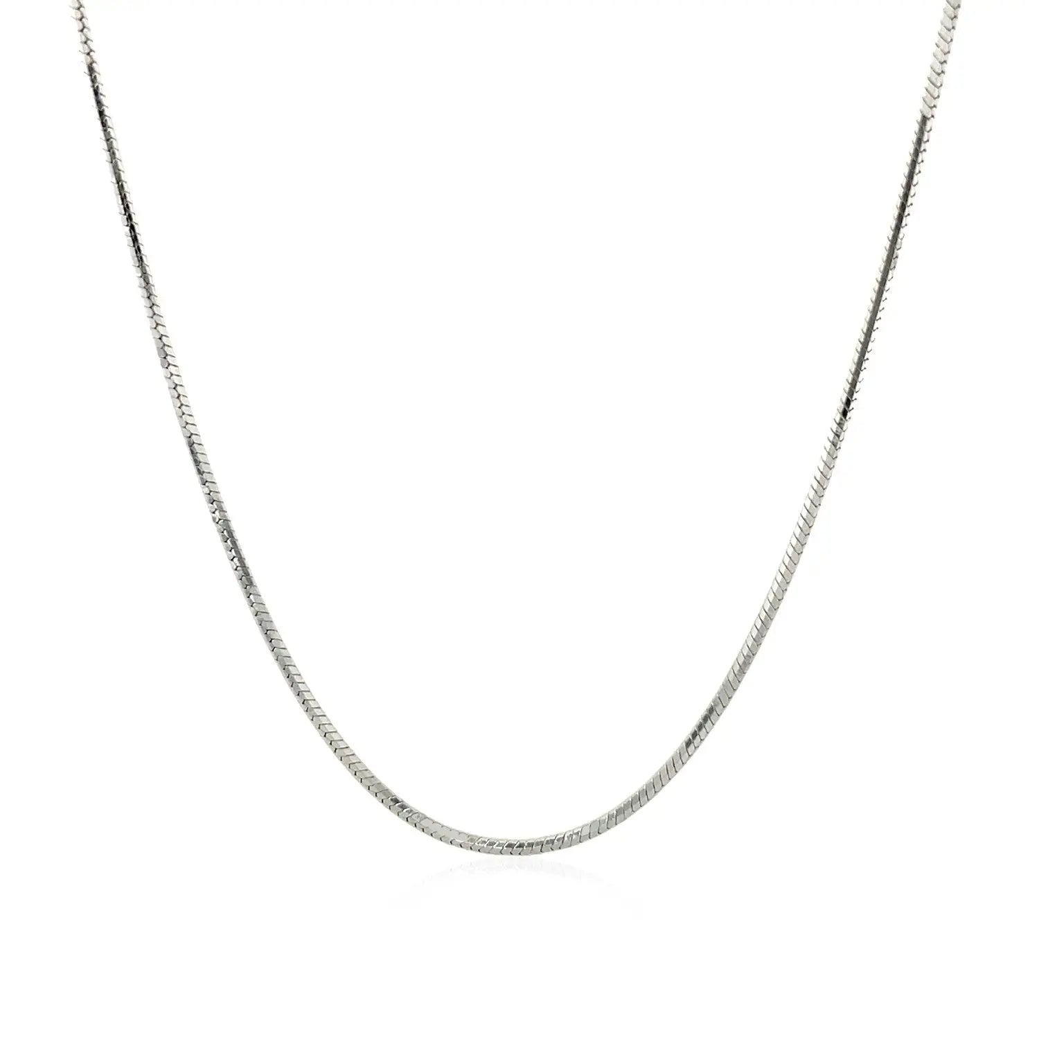 Sterling Silver Rhodium Plated Octagonal Snake Chain (1.10 mm) RCJ