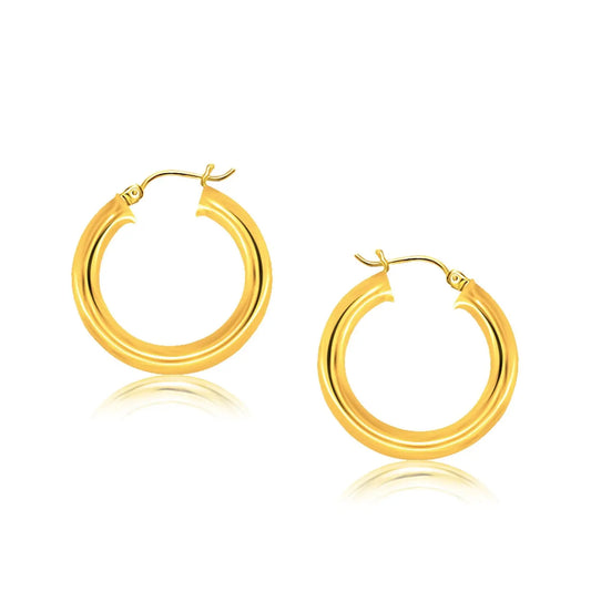 14k Yellow Gold Polished Hoop Earrings (5x30 mm) RCJ