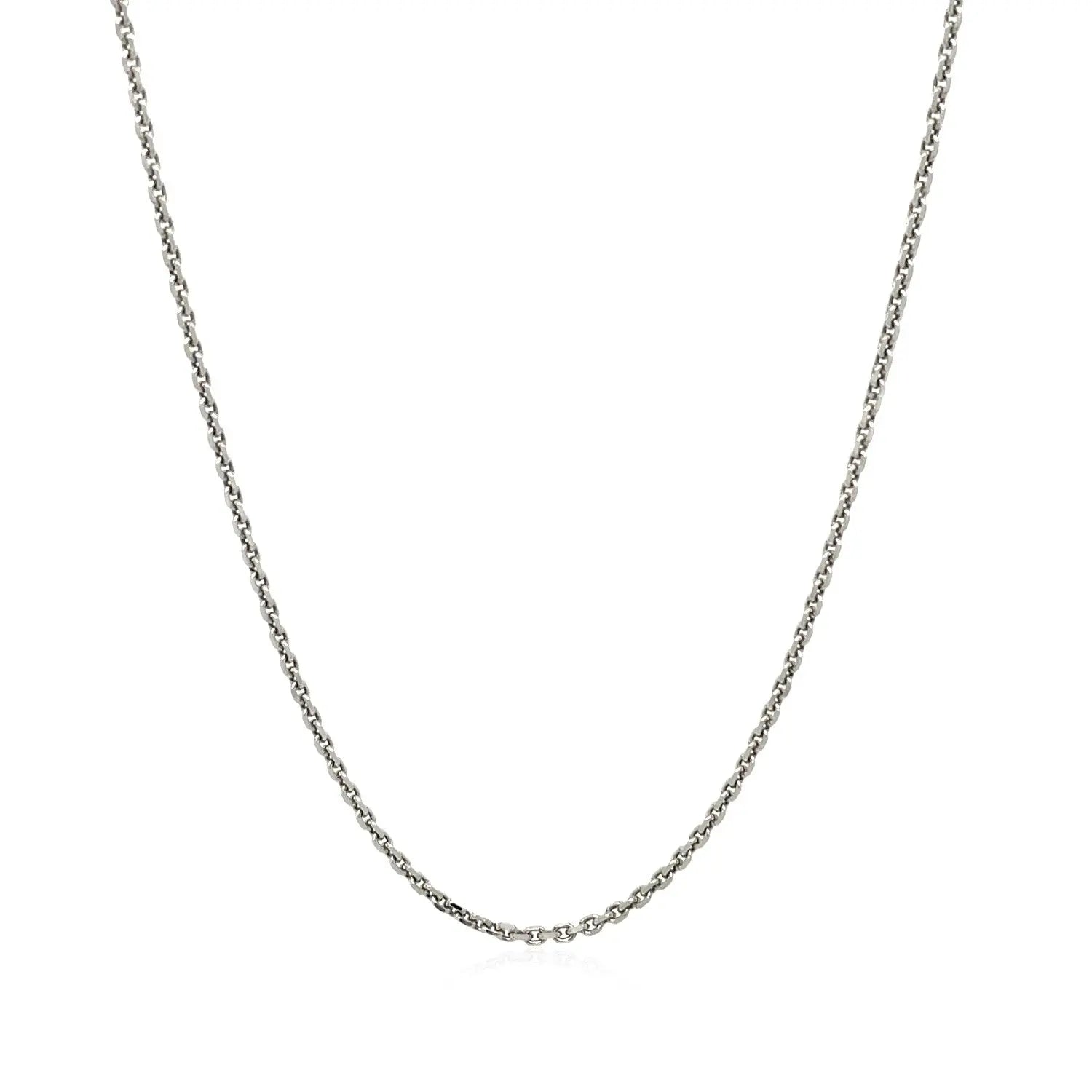 14k White Gold Diamond Cut Cable Link Chain (1.30 mm)Monde Trend