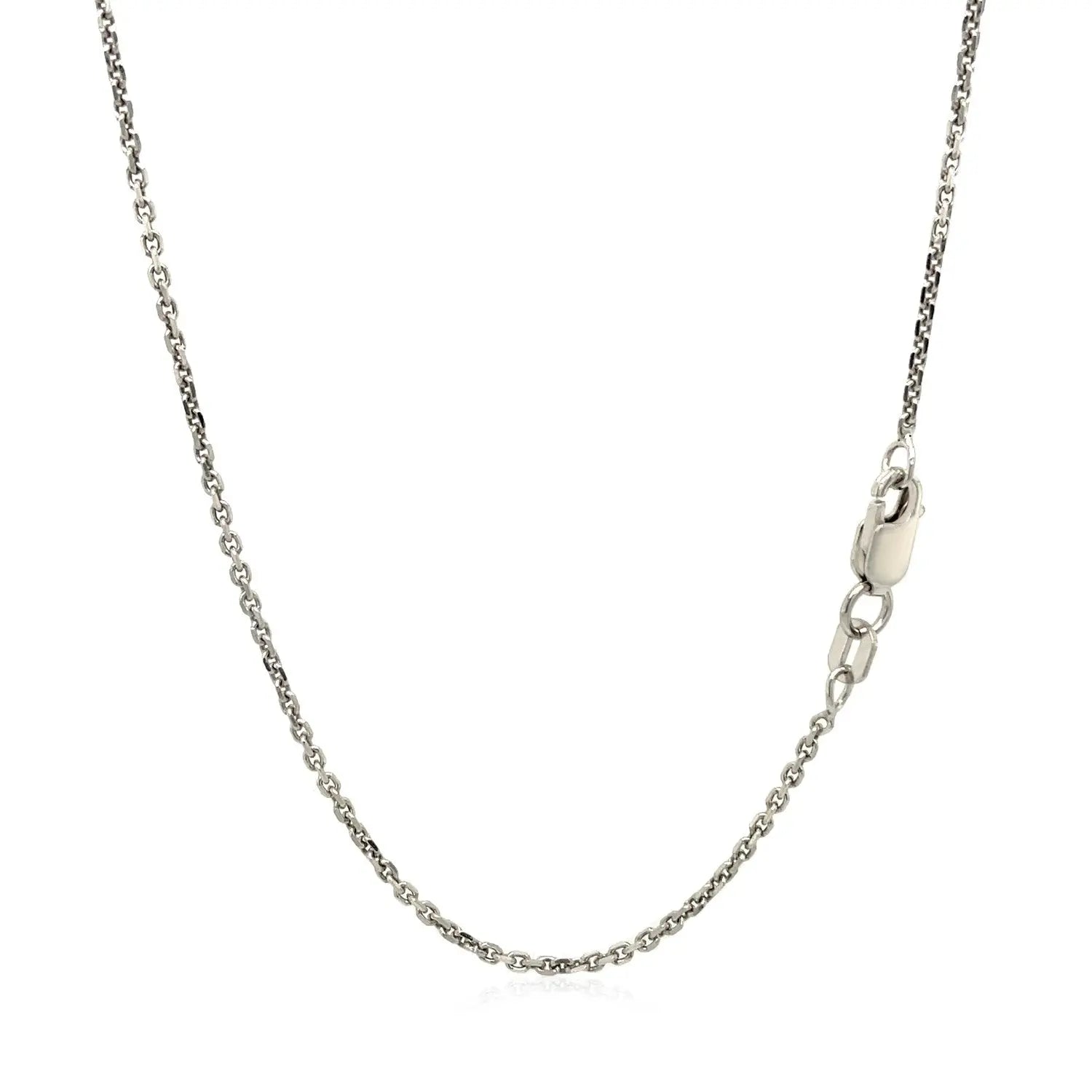 14k White Gold Diamond Cut Cable Link Chain (1.30 mm)Monde Trend