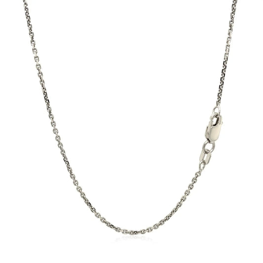 14k White Gold Diamond Cut Cable Link Chain (1.30 mm)Monde Trend