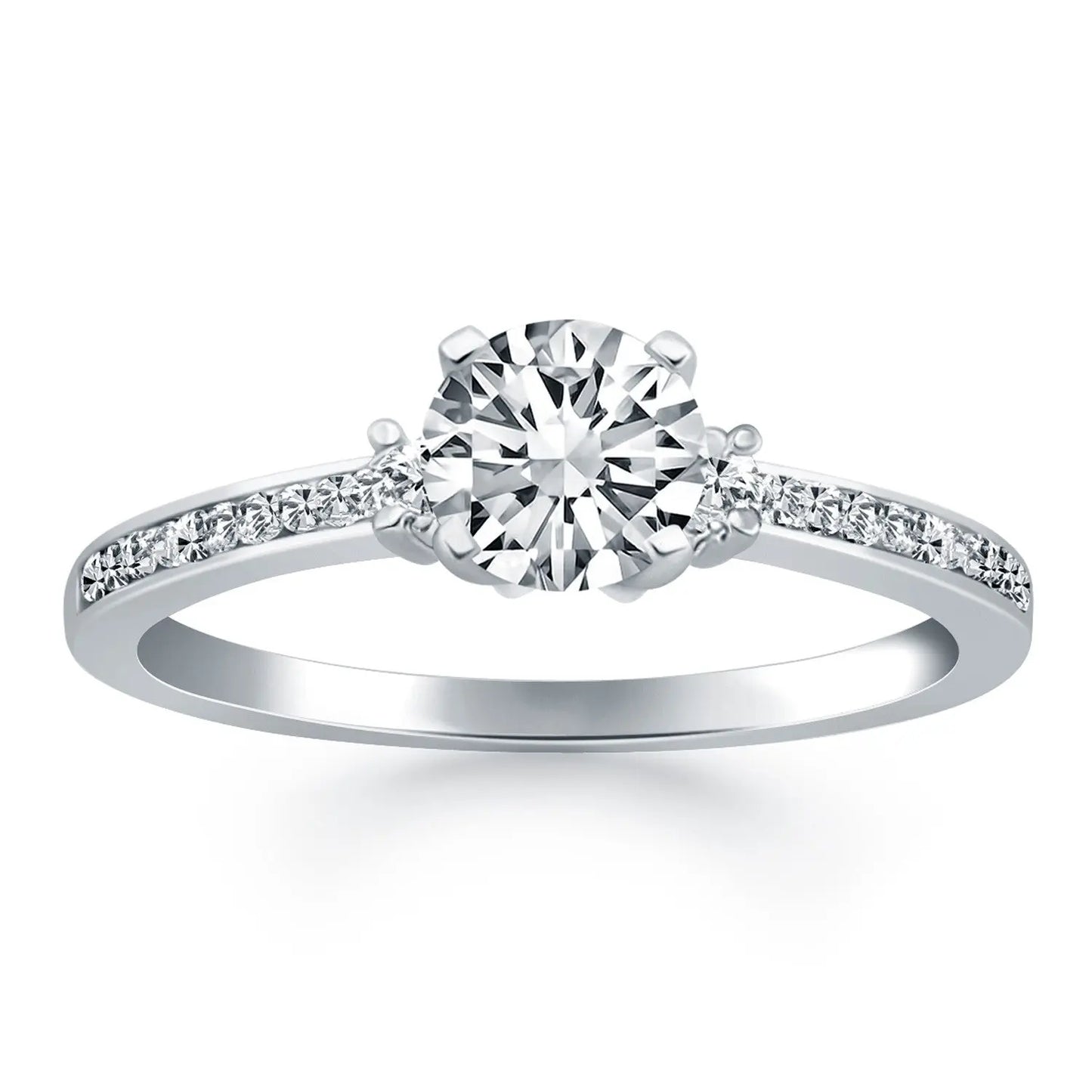 14k White Gold Diamond Accent Engagement RingMonde Trend