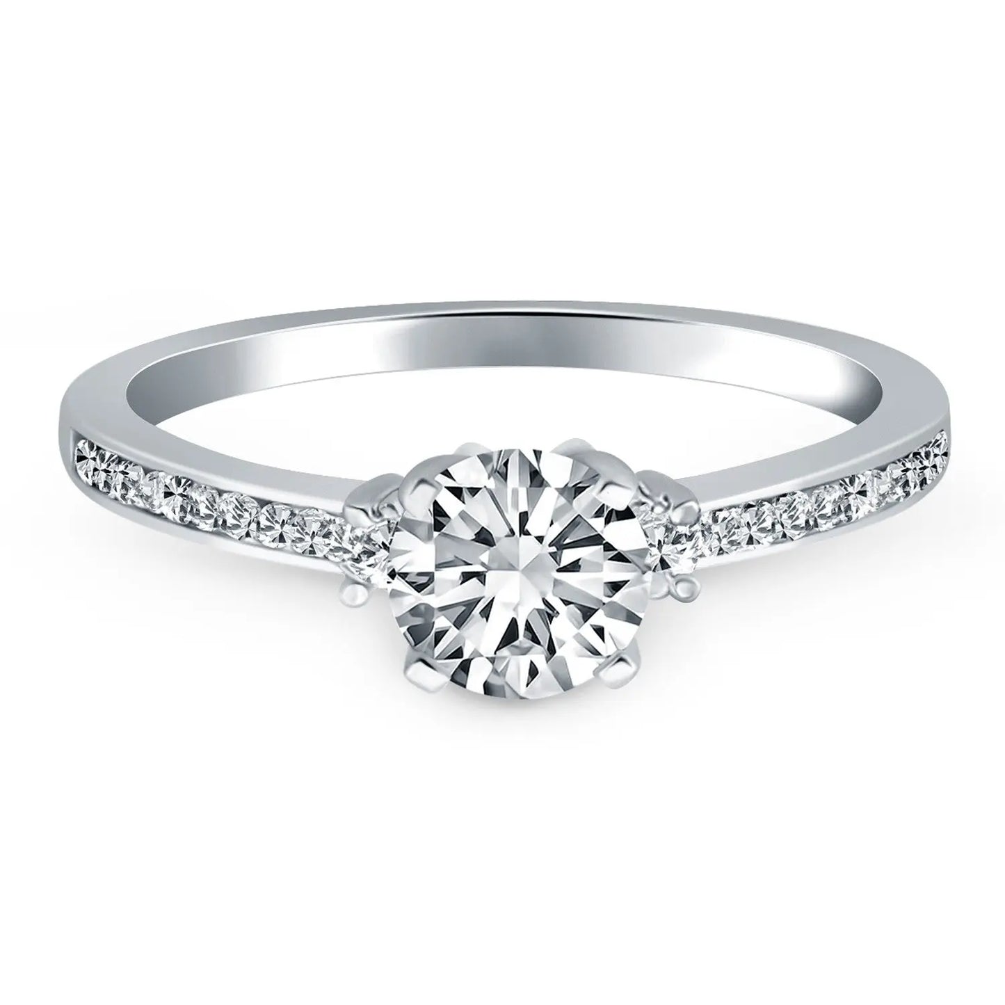 14k White Gold Diamond Accent Engagement RingMonde Trend