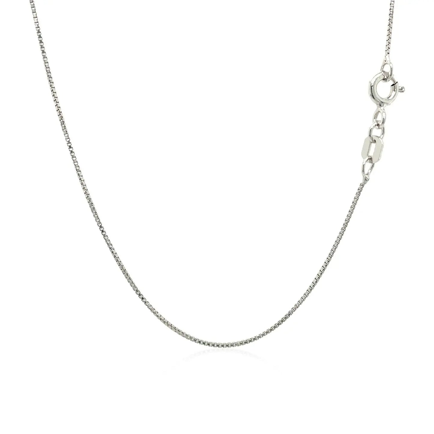 Sterling Silver Rhodium Plated Box Chain (0.70 mm) RCJ