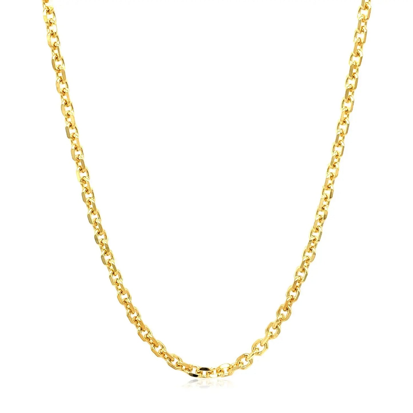 18k Yellow Gold Diamond Cut Cable Link Chain (2.60 mm) RCJ