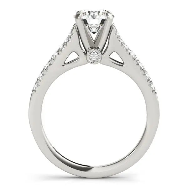 14k White Gold Split Shank Prong Set Diamond Engagement Ring (1 3/8 cttw) RCJ