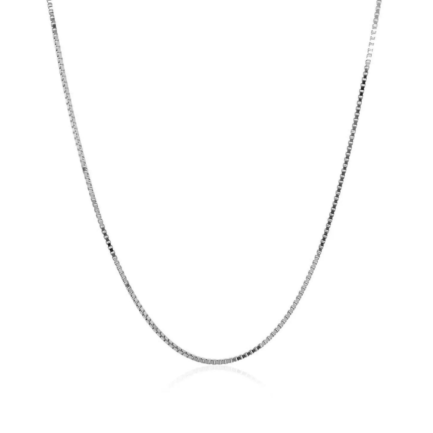 18k White Gold Box Chain 0.8mm (0.78 mm) RCJ