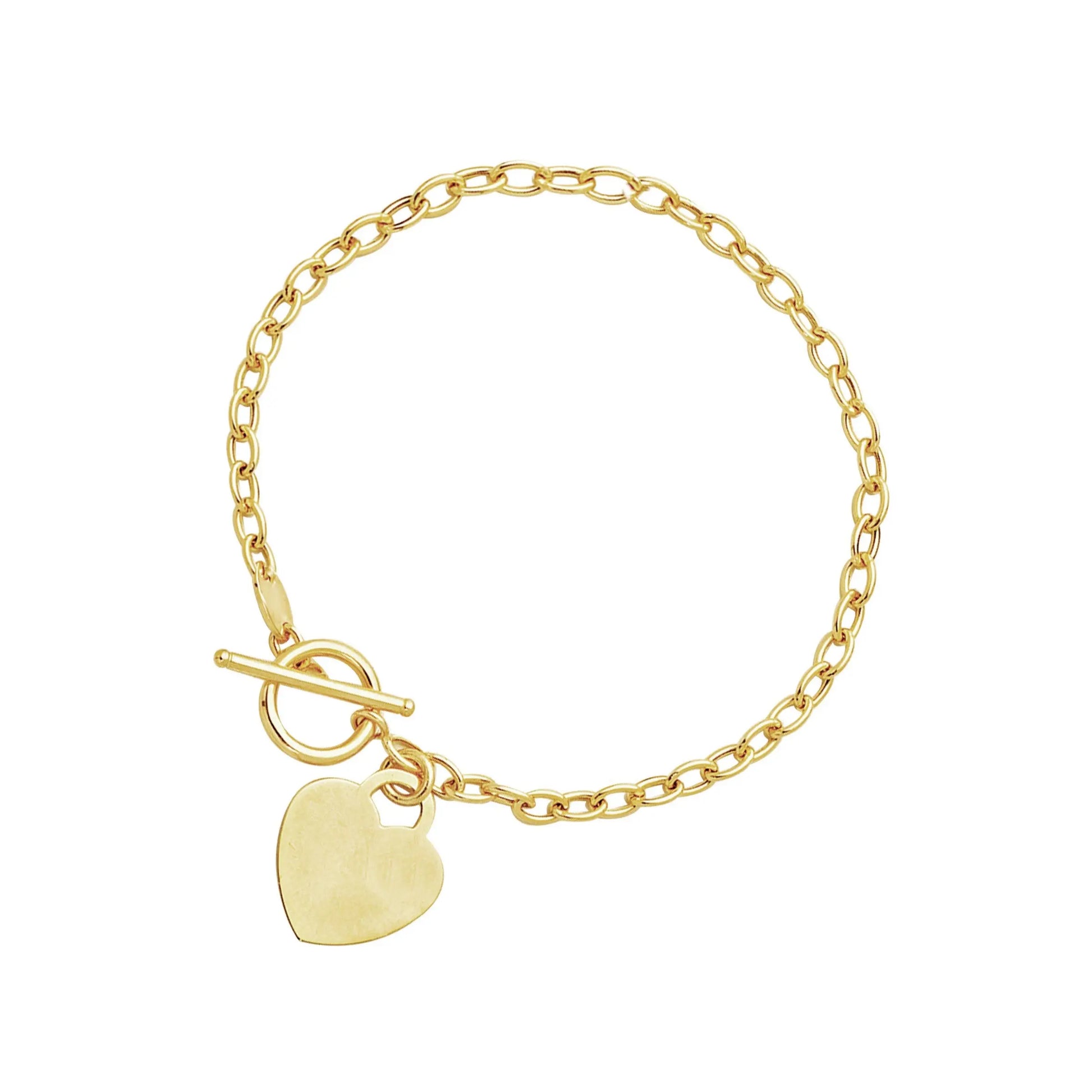 Toggle Bracelet with Heart Charm in 14k Yellow Gold (4.80 mm) RCJ