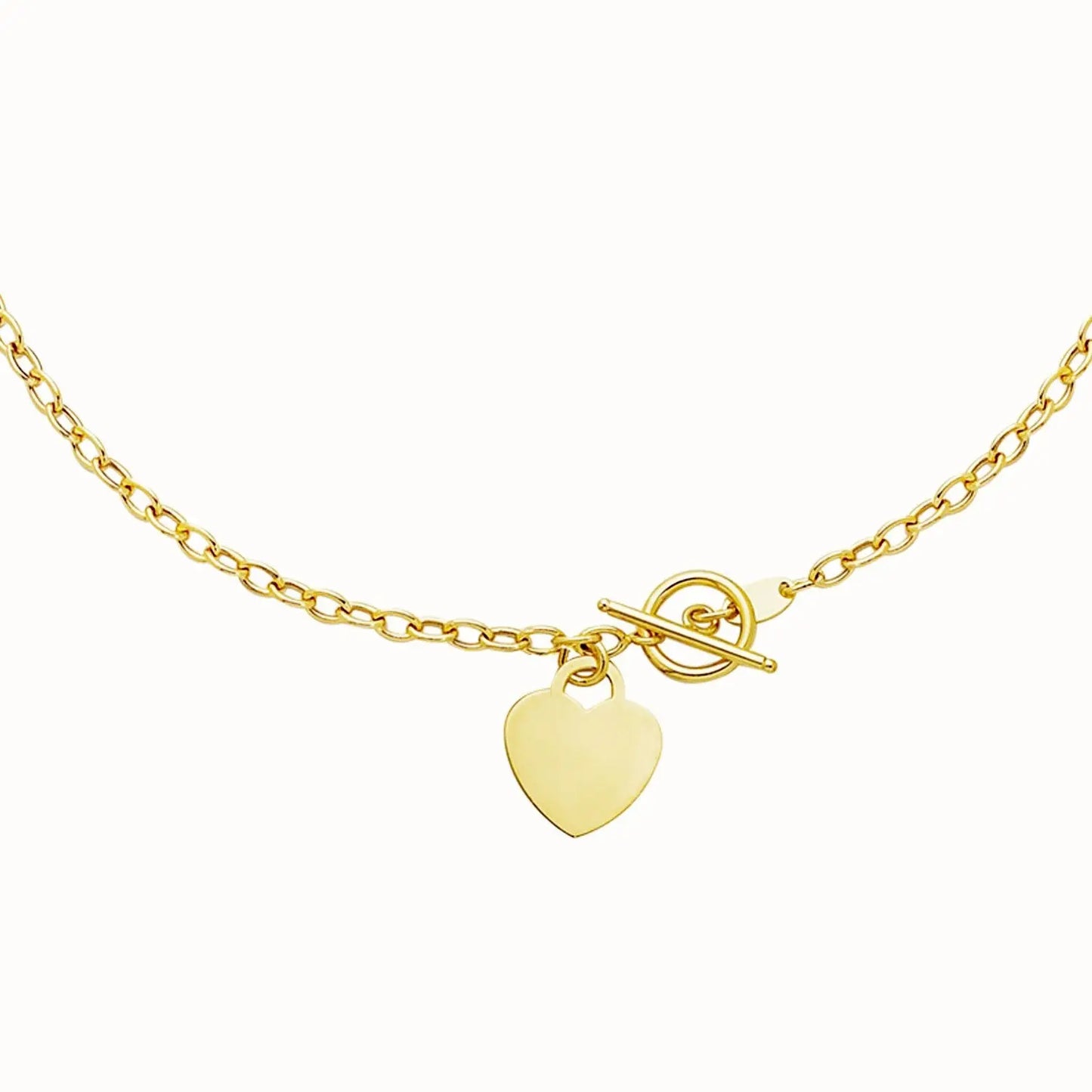 Toggle Bracelet with Heart Charm in 14k Yellow Gold (4.80 mm) RCJ