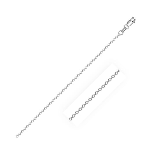 Sterling Silver Rhodium Plated Cable Chain (0.80 mm) RCJ