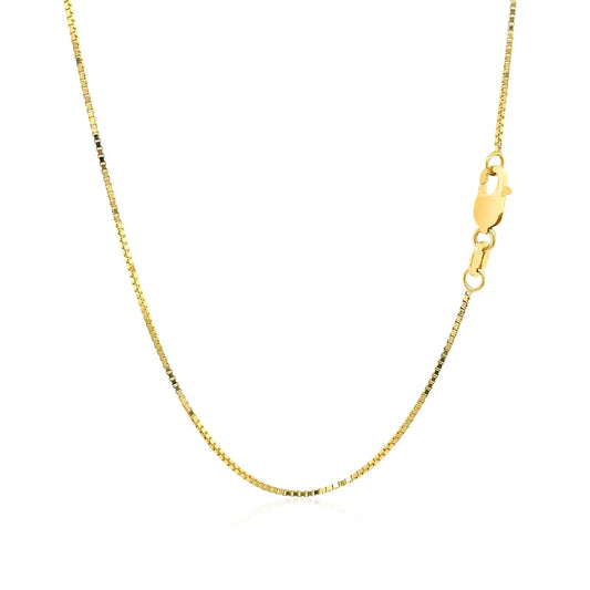 18k Yellow Gold Box Chain 0.8mm (0.78 mm) RCJ