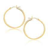 14k Yellow Gold Polished Hoop Earrings (1.5x25mm) RCJ