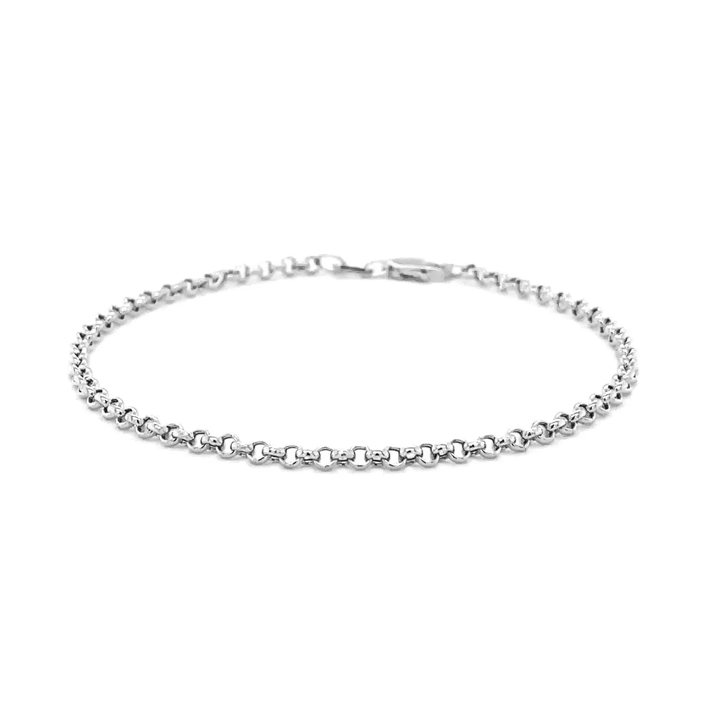 14k White Gold Rolo Bracelet  (2.50 mm) RCJ