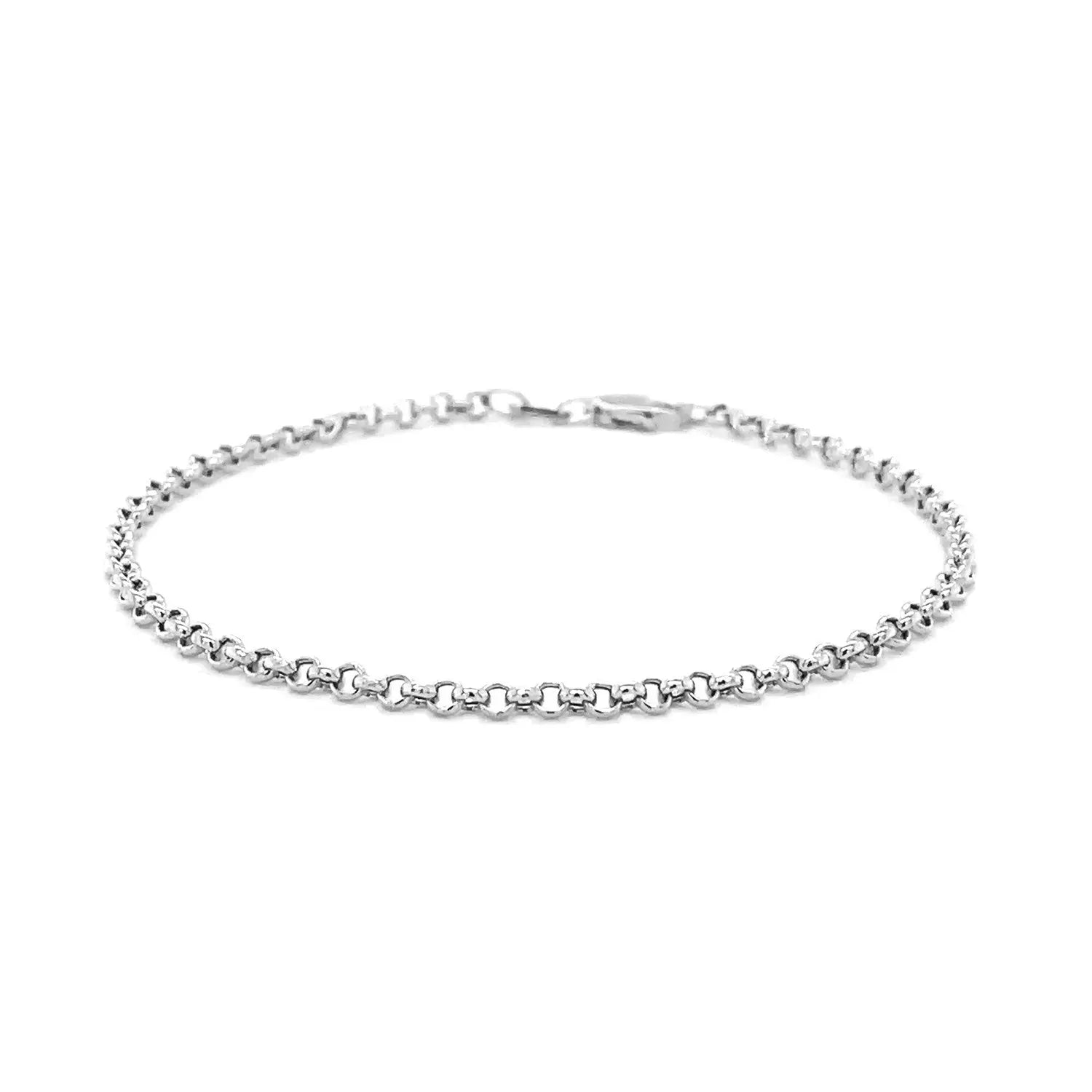 14k White Gold Rolo Bracelet  (2.50 mm) RCJ