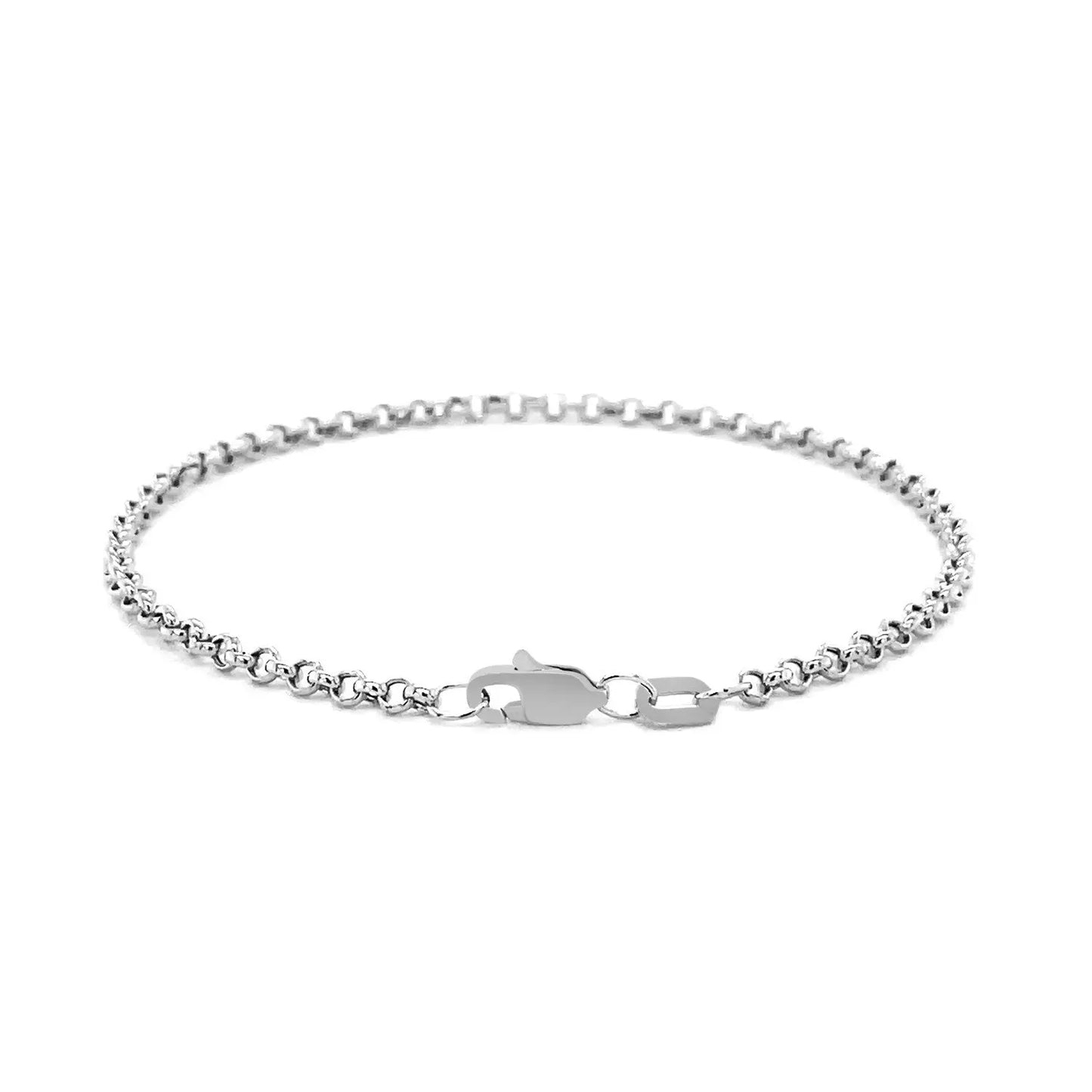 14k White Gold Rolo Bracelet  (2.50 mm) RCJ