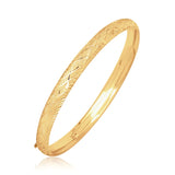 14k Yellow Gold Diamond Carved Bangle (6.00 mm) RCJ