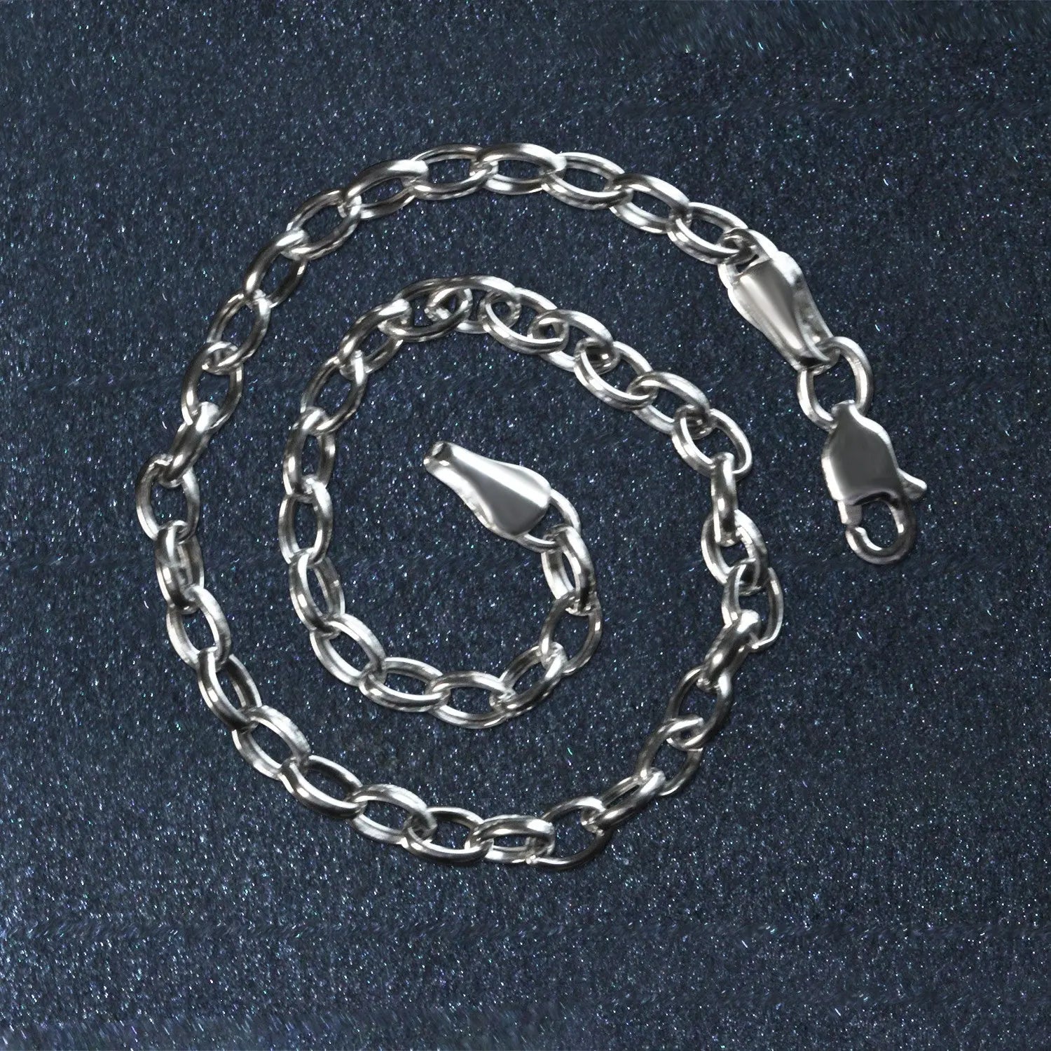 14k White Gold Oval Rolo Bracelet  (3.20 mm)Monde Trend