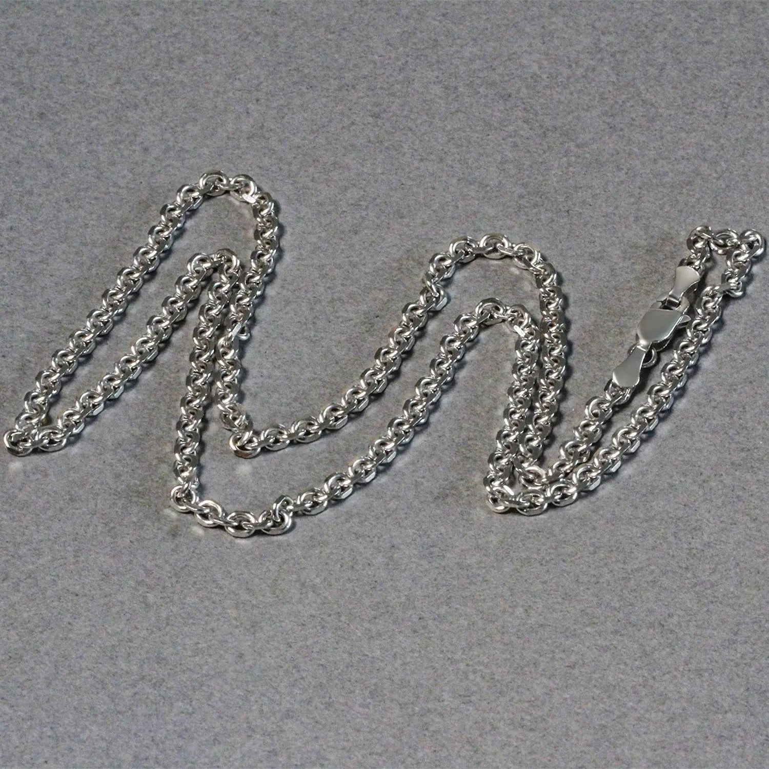 14k White Gold Diamond Cut Cable Link Chain (2.90 mm)Monde Trend