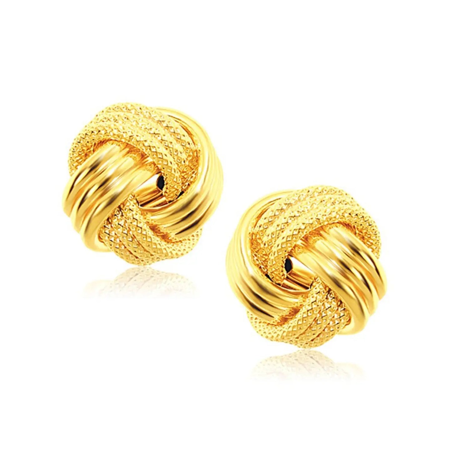 Interweaved Love Knot Stud Earrings in 14k Yellow Gold(12.7mm) RCJ