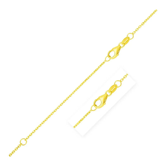 Double Extendable Diamond Cut Cable Chain in Yellow Gold (0.87 mm) RCJ