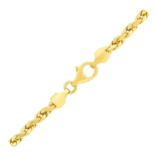 14k Yellow Gold Solid Diamond Cut Rope Bracelet (4.00 mm) RCJ