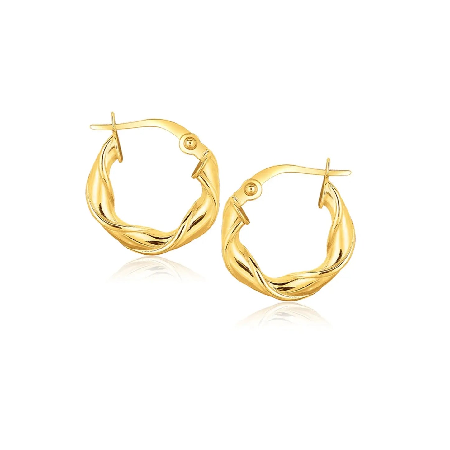 14k Yellow Gold Hoop Earrings (3x15mm) RCJ