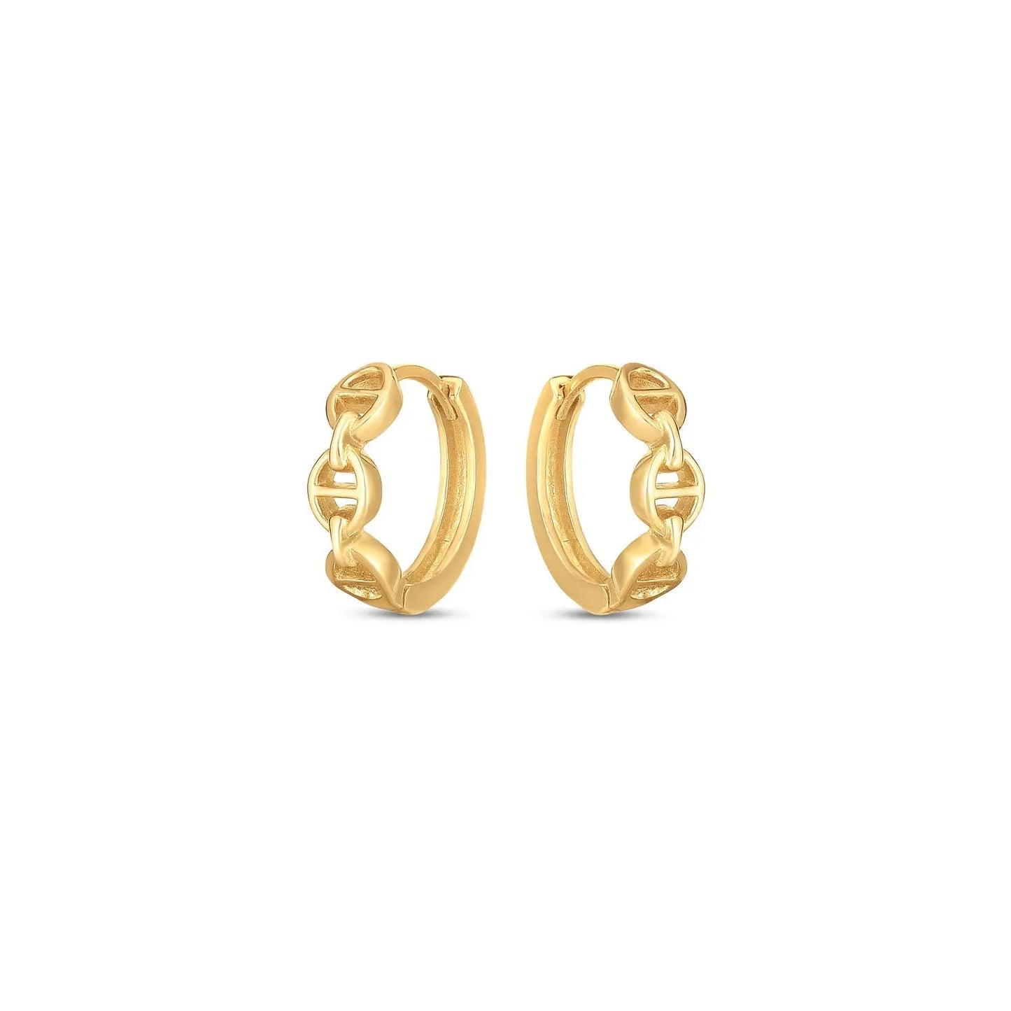 14k Yellow Gold Oval Mariner Huggies RCJ