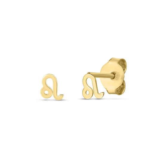 14k Yellow Gold Leo Stud Earrings RCJ